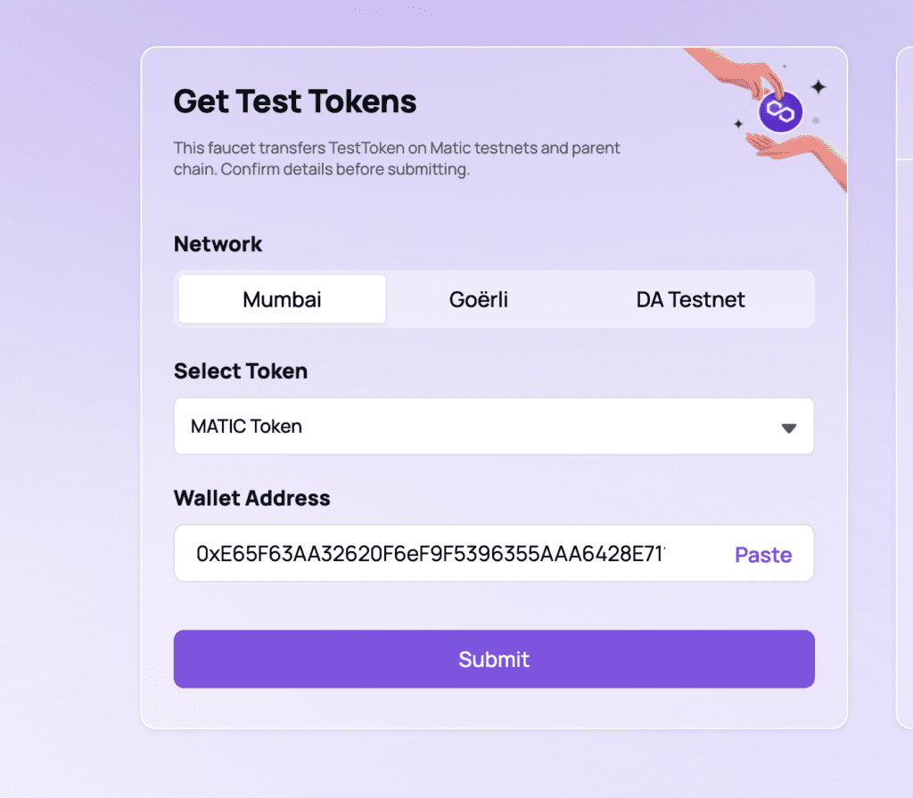 AllCode mint Nfts Polygon Mumbai test network