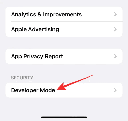 ios developer option