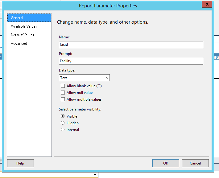 How to display a report parameter label field in a Microsoft Visual Studio Report