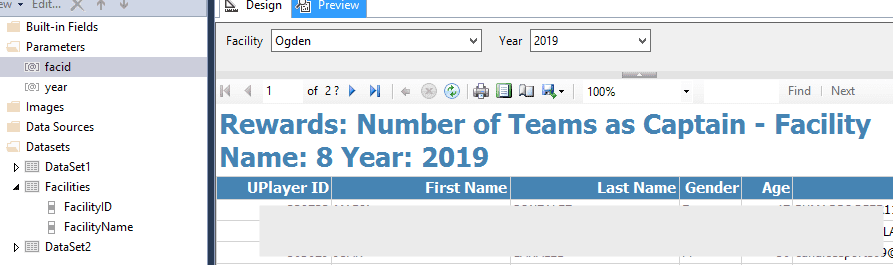 Microsoft Visual Studio RDLC Label Reporting Parameter Values