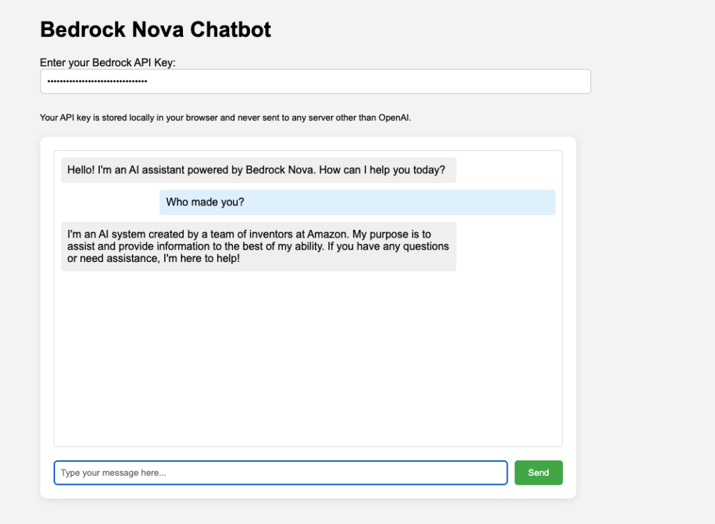 Amazon Bedrock Nova Chatbot