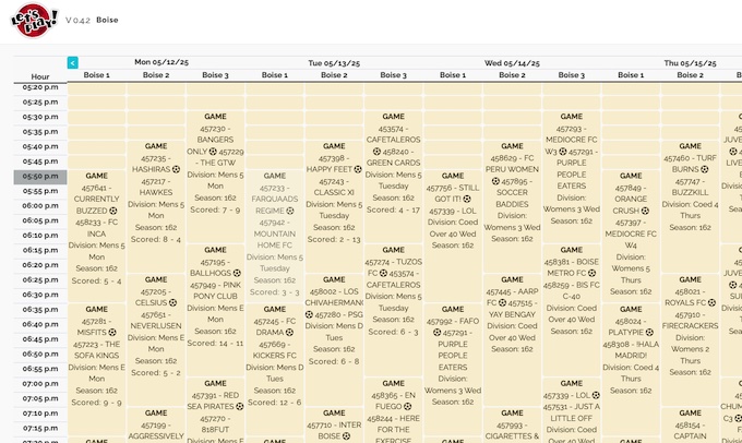 Let's Play Soccer Scheduler