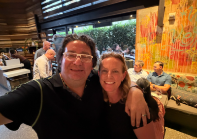 Joel and Luke enjoying the post-workshop happy hour networking session at the Claude Code workshop in Irvine